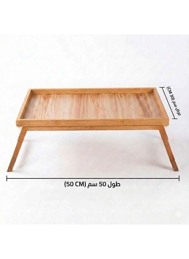 بيلا طاولة خشبية قابلة للطي متعددة الاستخدامات مصممة للعمل على الكمبيوتر المحمول أو تناول الطعام على السرير مقاس طول 50 سم. العرض30 سم. - Image 2