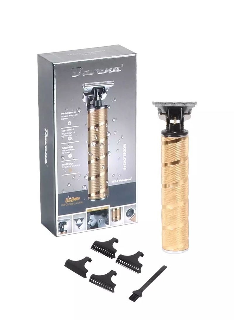 Davena Hair Clipper With Adjustable Professional Razor Blades 6 Pieces Of Gold - Image 1