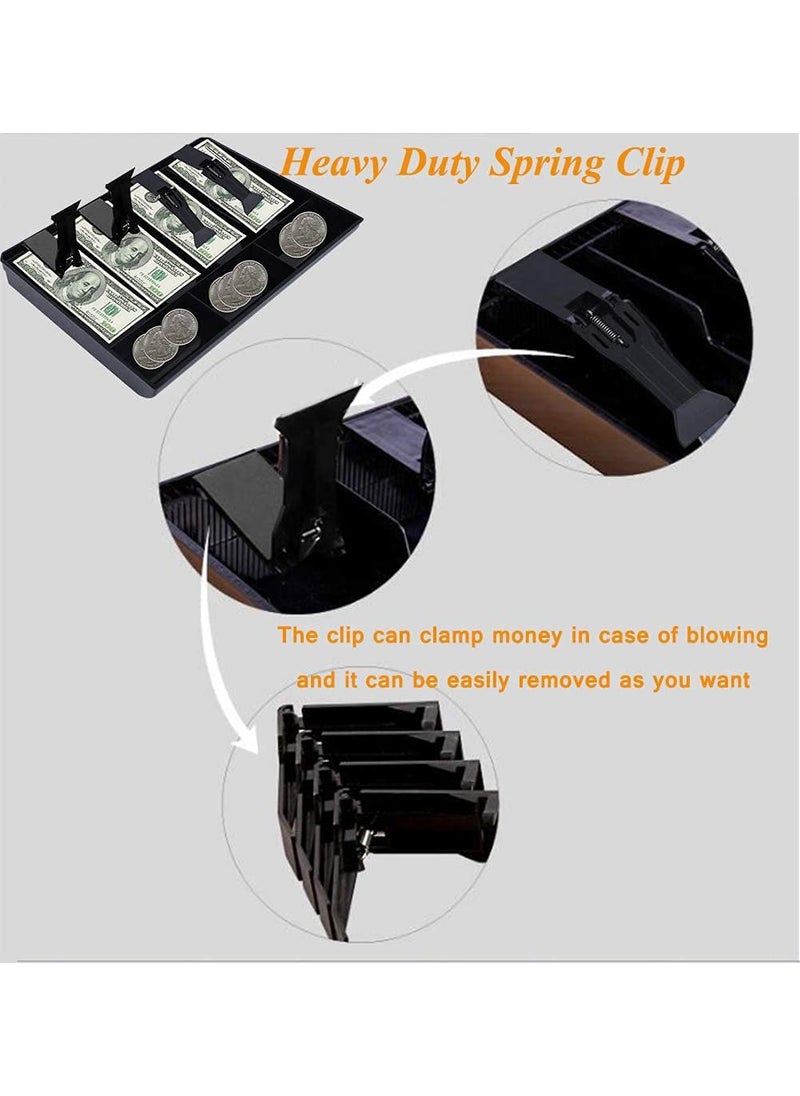 ZSIGNS ZSIGNS ABS Plastic cash drawer organizer tray cashier drawer box with coin slot bill counter cash box with 5 Bills 4 Coins for Petty Cash Money Storage Box 4 Slot 3 Coins  - Image 3