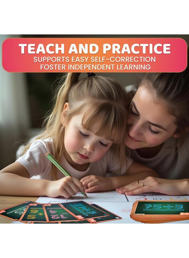 QUOKKA Math Flash Cards for Kids Ages 4-8 - Addition and Subtraction, Multiplication and Division Games for Kids 5-7 - 278 Double-Sided Flashcards for Studying - Large Bold Fonts - Flash Card Rings - Image 5