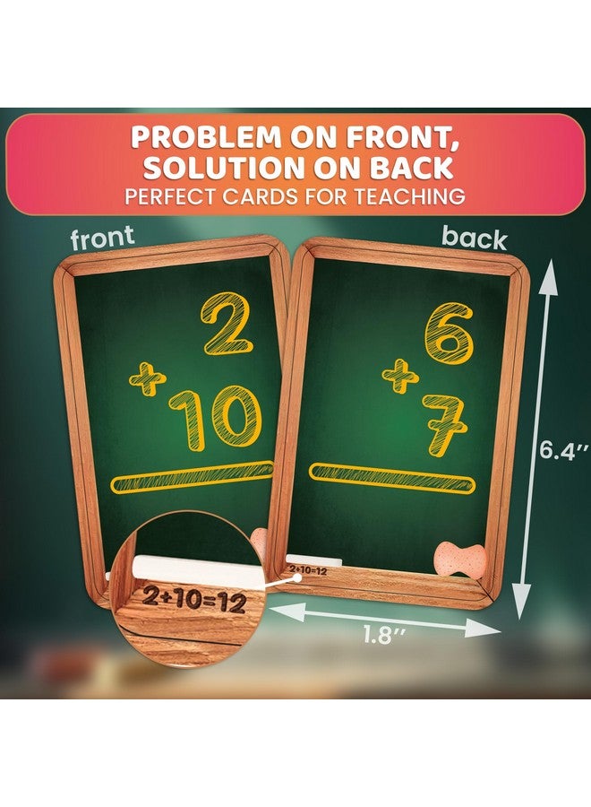 QUOKKA Math Flash Cards for Kids Ages 4-8 - Addition and Subtraction, Multiplication and Division Games for Kids 5-7 - 278 Double-Sided Flashcards for Studying - Large Bold Fonts - Flash Card Rings - Image 3