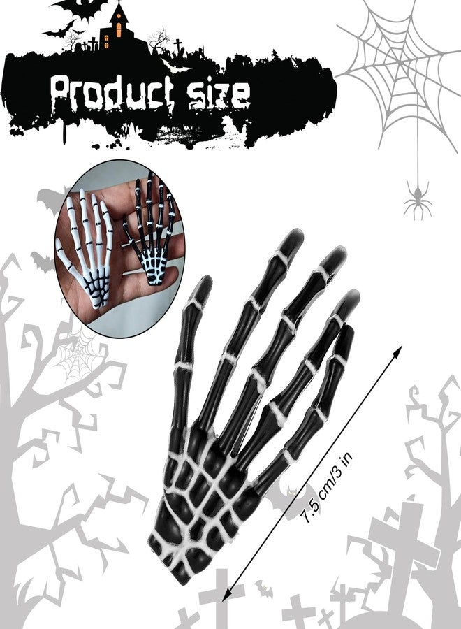HOFASON 20 Pcs Halloween Skeleton Hair Claw Clips, 10 Colors Skull Hands Bone Hair Clip Accessories Gifts for Women Girls Party Hair Pins Barrettes Decoration - Image 5