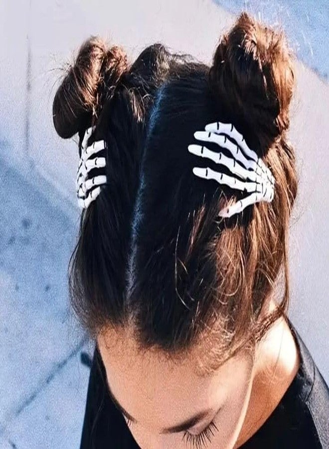 HOFASON 20 Pcs Halloween Skeleton Hair Claw Clips, 10 Colors Skull Hands Bone Hair Clip Accessories Gifts for Women Girls Party Hair Pins Barrettes Decoration - Image 4