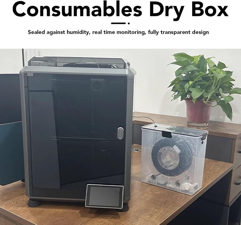 Luocute 3D Printing Filament Dryer Box, Large Capacity 1KG Bearing Rolling Bracket Filament Storage Sealing Box with Thermohygrometer for PLA ABS PETG TPU 1.75mm 2.85mm 3.00mm - Image 3