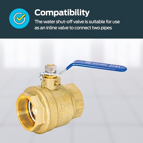 Eastman 2 Inch IPS Heavy Duty Full Port Ball Valve, Brass Plumbing Fitting, 20055LF - Image 3