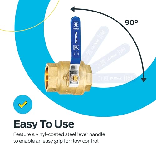 Eastman 2 Inch IPS Heavy Duty Full Port Ball Valve, Brass Plumbing Fitting, 20055LF - Image 5