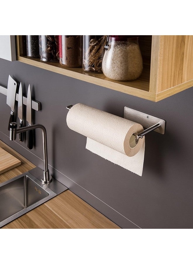 SUNTECH SUNTECH Paper Towel Holder Under Cabinet - Self Adhesive Towel Paper Holder Stick on Wall for Kitchen, Bathroom Paper Towel Holder Organizer&Storage&Decor, Stainless Steel  - Image 5