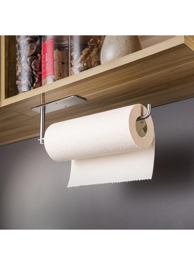 SUNTECH SUNTECH Paper Towel Holder Under Cabinet - Self Adhesive Towel Paper Holder Stick on Wall for Kitchen, Bathroom Paper Towel Holder Organizer&Storage&Decor, Stainless Steel  - Image 2