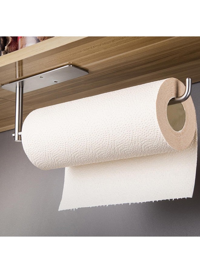 SUNTECH SUNTECH Paper Towel Holder Under Cabinet - Self Adhesive Towel Paper Holder Stick on Wall for Kitchen, Bathroom Paper Towel Holder Organizer&Storage&Decor, Stainless Steel  - Image 1