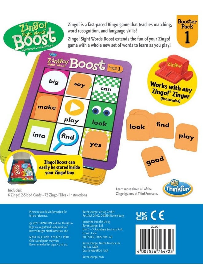 thinkfun Think Fun Zingo! Sight Words Boost - Engaging Brain Game | Expansive Vocabulary Builder | Stimulates Memory & Concentration | For Kids Aged 4 And Up | Expansion Pack (76472)  - Image 5