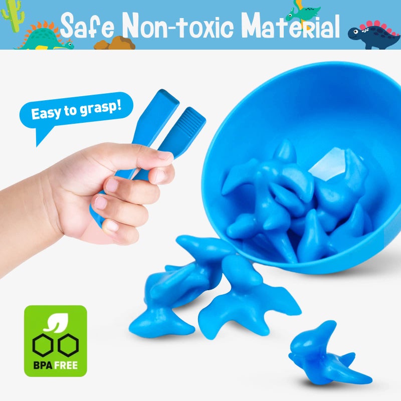NAODONGLI Counting Dinosaurs Color Sorting Toys with Rainbow Bowls for Kids Sensory Training & Counting Activity Montessori Education Learning Activities Easter Gift for 3-5 Years Old Boys Girls - Image 4