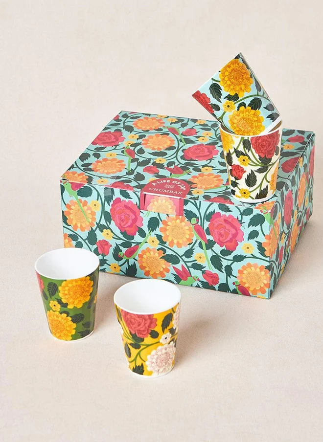 تشومباك Rani Bagh Tumblers Gift Set - Set of 4, 150 ml | Palace Memoirs
