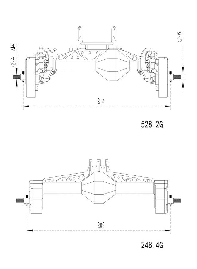 MEUS RACING مجموعة محاور MEUS RACING Cheat Code Capra 1.9 ISO لسيارات Axial Capra 1.9 4X4 و DIY SCX10 SCX10 II (أمامي وخلفي - فضي) - Image 2