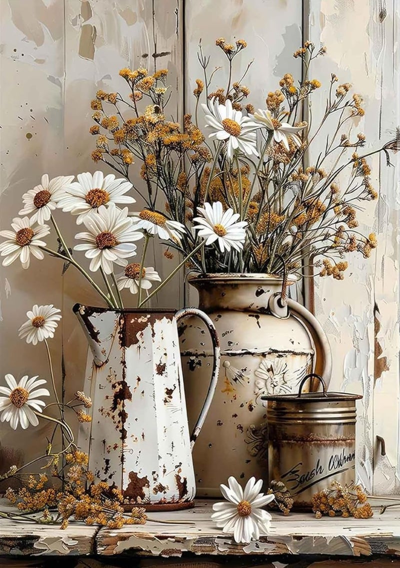 WUDWL Paint by Numbers for Adults and Kids, Painting by Number Kits On Canvas, Number Artist Paint by Number Kit Funny Flower Without Frame DIY Oil Painting Acrylic Paints, Home Wall Decor, 12x16in - Image 1