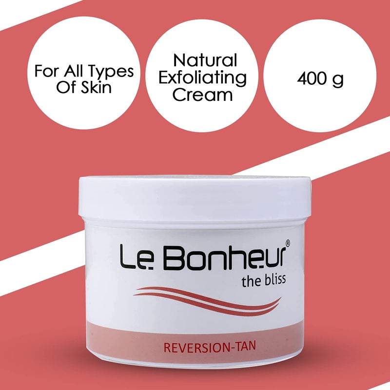 Le Bonheur Reversion Tan Removal and Skin Lightening Natural Exfoliating Cream Removes Daily Tan Effective Longer Shelf Life 400gm - Image 2