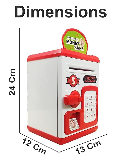 Smartcraft Money Safe ATM Bank with Music Light | Safe Password Protection, Fingerprint Inouction Deposit ATM Toy, Saving Bank Toys for Kids - Image 3