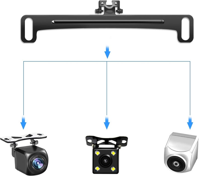 Pixelman Universal Car Rear View Camera License Plate Bracket, Upgraded Full Stainless Steel Backup Camera Mount, Dash Cam Mirror Accessory, Only Installation Holder - Image 4