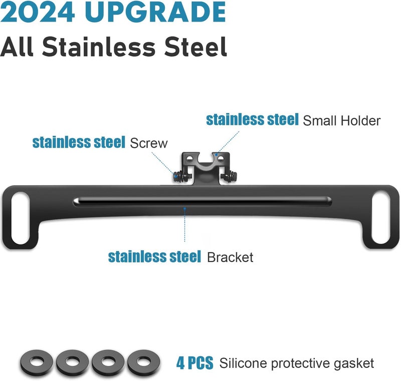 Pixelman Universal Car Rear View Camera License Plate Bracket, Upgraded Full Stainless Steel Backup Camera Mount, Dash Cam Mirror Accessory, Only Installation Holder - Image 3