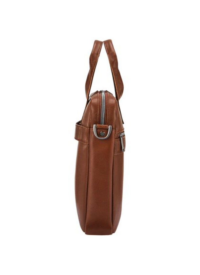 Samsonite - Classic Leather Slim Briefcase Laptop Bag Brown - Image 1