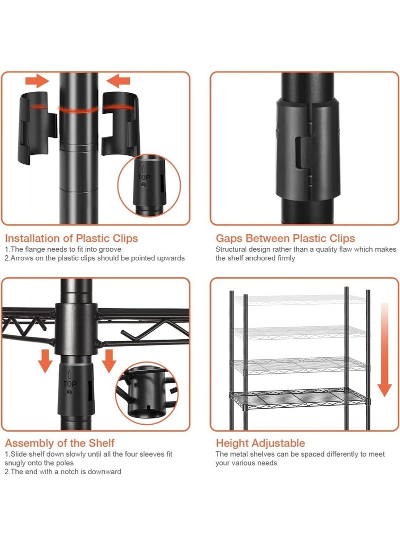 فورثكان علاق ملابس معدني متين، خزانة مستقلة لتعليق الملابس وتخزينها (أسود، ‎190×45×195 سم) - Image 2