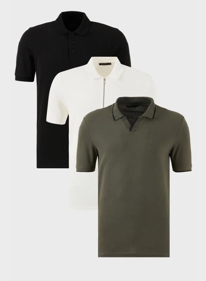 Buratti  Buratti Cotton Regular Fit 3-Pack Polo Collar T-Shirt Men's Polo Collar T-Shirt 59029641527S3 for Men | Best Price UAE