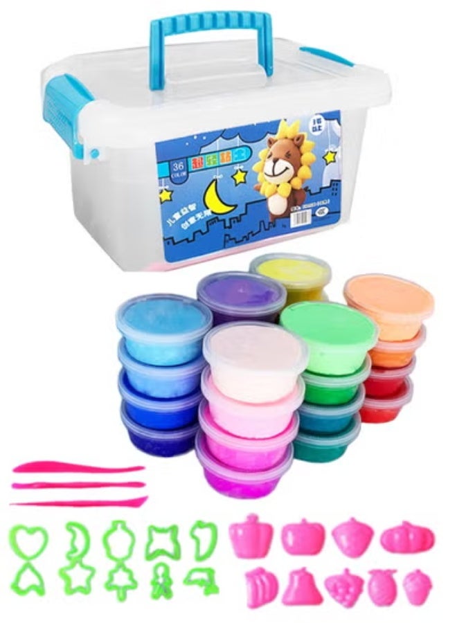 KLNAMAEAAN 36-Color Children's Clay Plasticine Set with Storage Box and Many Molds – Handmade Space Mud for Creative Play - Image 5
