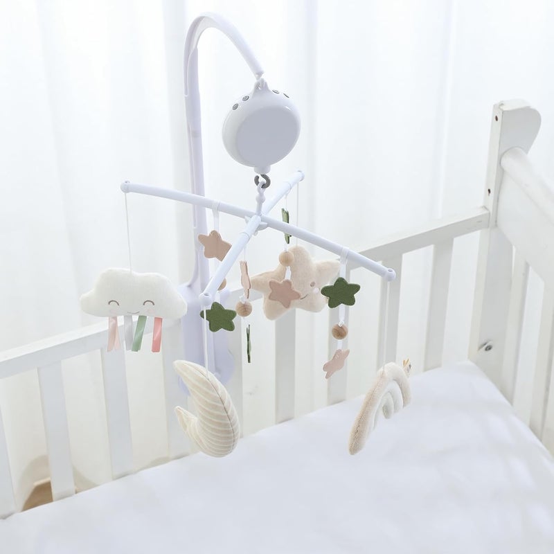COTTONBEBE Crib Mobile 35 Lullaby Muisc Organic Cotton Baby Mobiles for Cribs  Pack N Play Easy to Install Stuffed Animals Hanging Toys Newborn Boys  Girls Star Nursery Decor - Image 3
