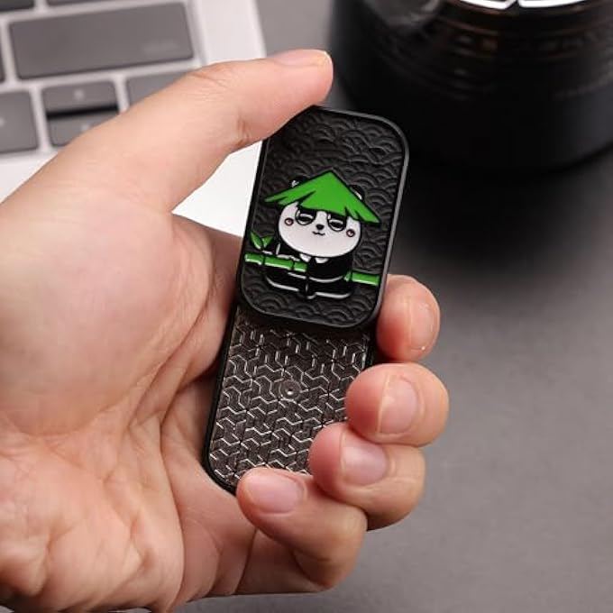 Srliya Metal Push Push Metal Push Card Toy Decompression Stress Relief Slider Zinc Alloy Animal Model for Waiting Meditation (Black) - Image 3