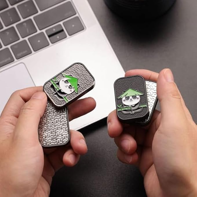 Srliya Metal Push Push Metal Push Card Toy Decompression Stress Relief Slider Zinc Alloy Animal Model for Waiting Meditation (Black) - Image 2