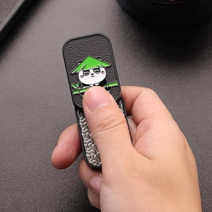 Srliya Metal Push Push Metal Push Card Toy Decompression Stress Relief Slider Zinc Alloy Animal Model for Waiting Meditation (Black) - Image 4