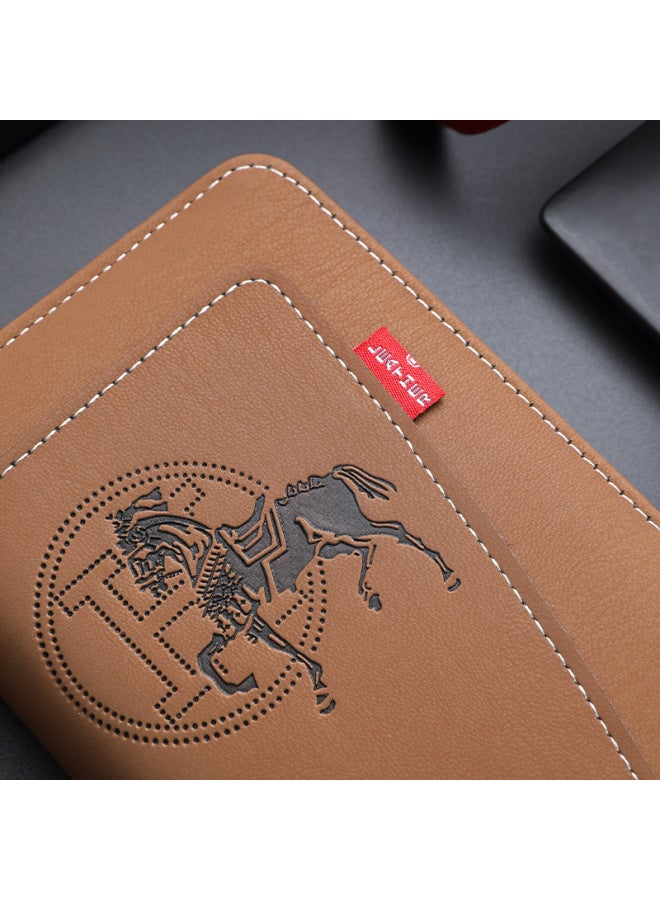 2025 Men's Zipper Wallet Long Mobile Phone Bag Multi-card Large Capacity Fashionable Clutch Bag-Color:Brown-Size:19.5X3X10.5 8105 - Image 3