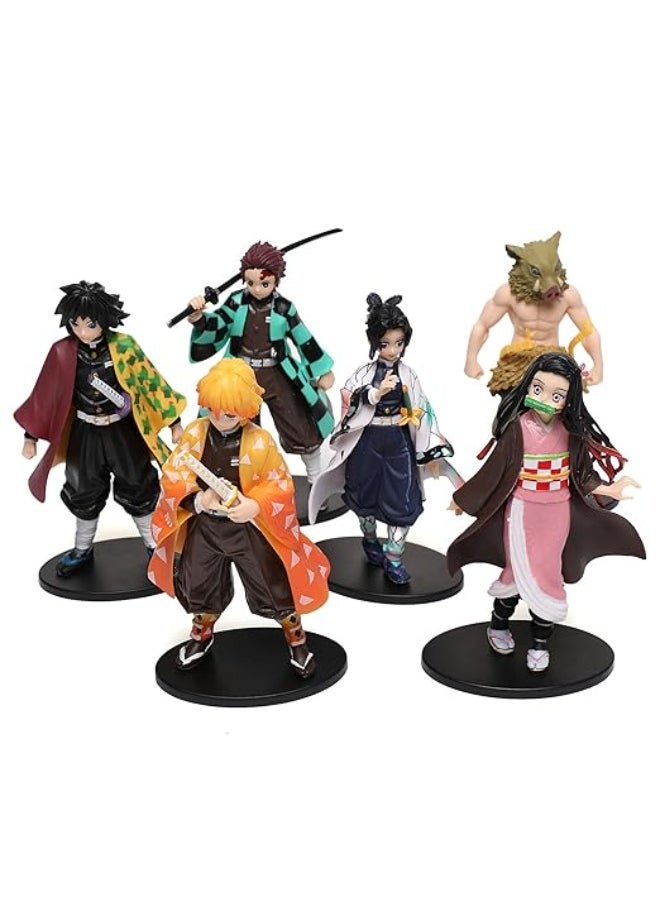 Toy Box Slαyer Toy Deмon Slαyer Action Figure, Figure Statue Anime Collection Figurine Doll Toys(6Pcs  - Image 1