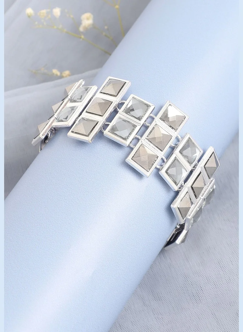 SOHI Gold Plated Designer Stone Party Bracelet For Women