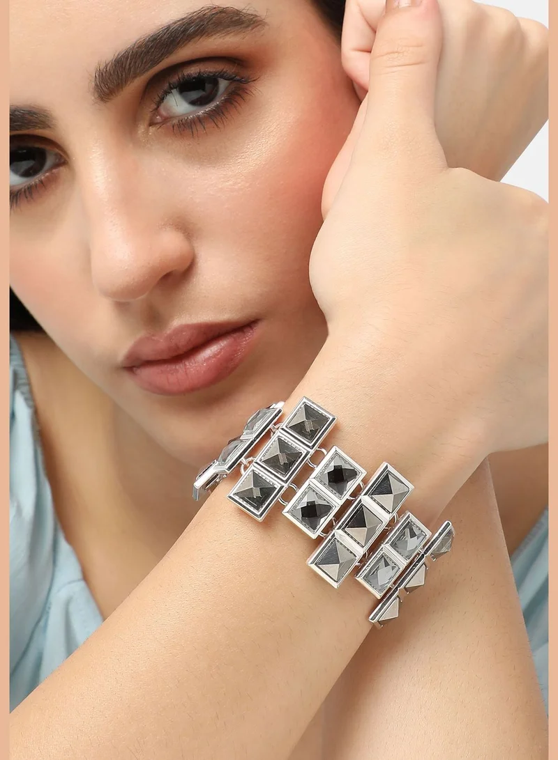 SOHI Gold Plated Designer Stone Party Bracelet For Women