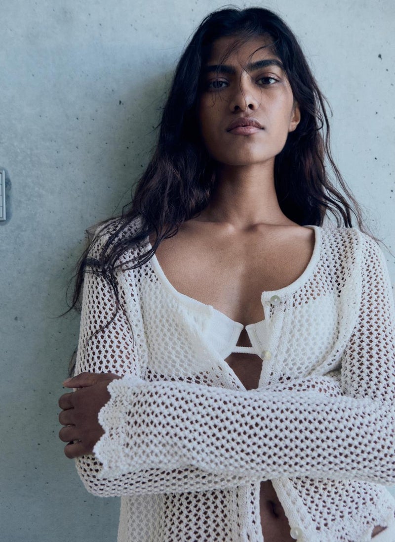 MANGO Crochet Cardigan With Buttons  - Image 3