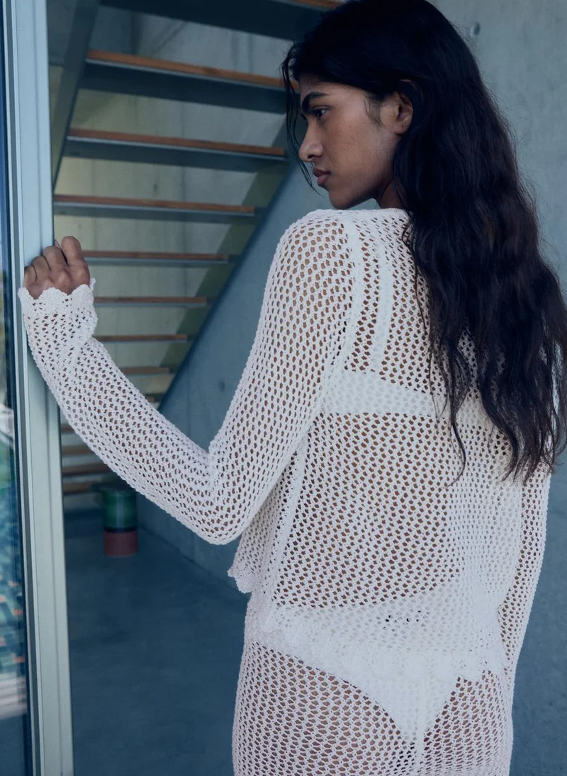 مانجو Crochet Cardigan With Buttons