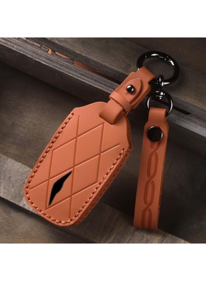 7 Buttons Premium Leather Key Fob Cover Protector Compatible with Genesis GV70 GV80 G80 G90 2024 2025 Accessories, Full Protection Key Case Shell with Keychain - Image 4