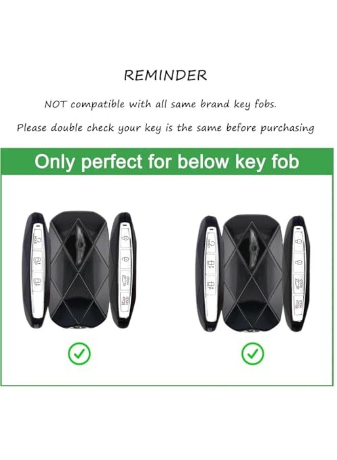 7 Buttons Premium Leather Key Fob Cover Protector Compatible with Genesis GV70 GV80 G80 G90 2024 2025 Accessories, Full Protection Key Case Shell with Keychain - Image 2