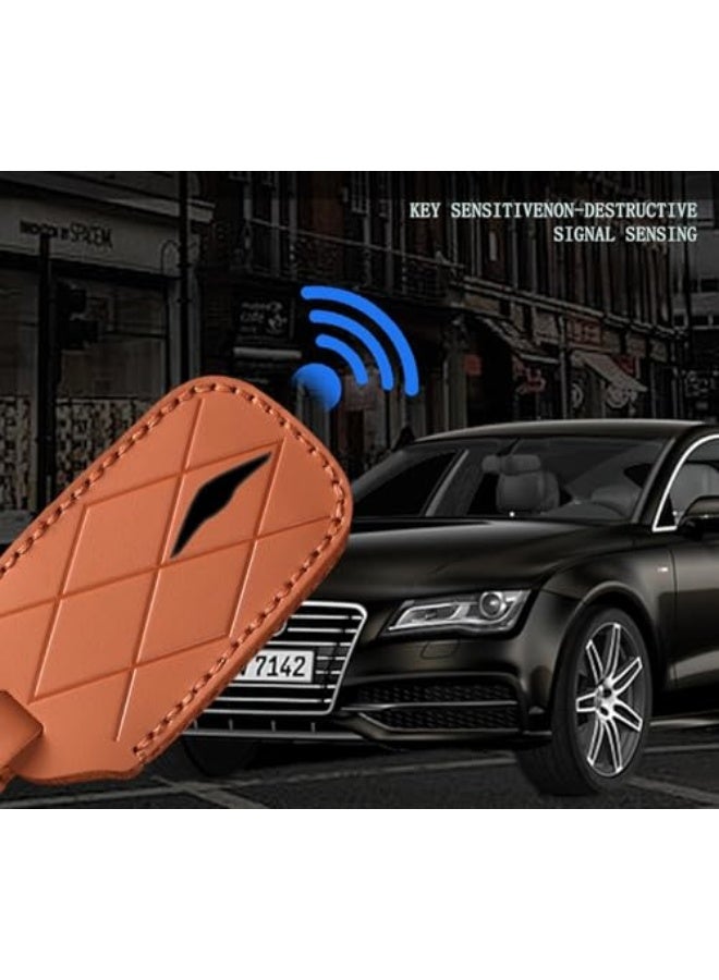 7 Buttons Premium Leather Key Fob Cover Protector Compatible with Genesis GV70 GV80 G80 G90 2024 2025 Accessories, Full Protection Key Case Shell with Keychain - Image 3