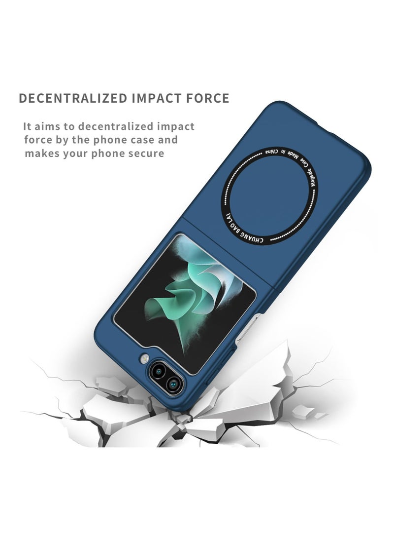 Generic - Slim Shockproof Case for Samsung Galaxy Z Flip 5 Full-Body Protection Compatible with MagSafe Charger Blue - Image 1
