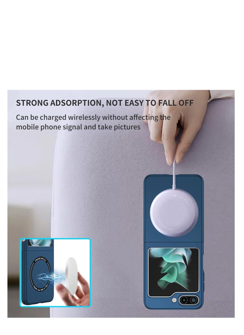 Generic - Slim Shockproof Case for Samsung Galaxy Z Flip 5 Full-Body Protection Compatible with MagSafe Charger Blue - Image 1