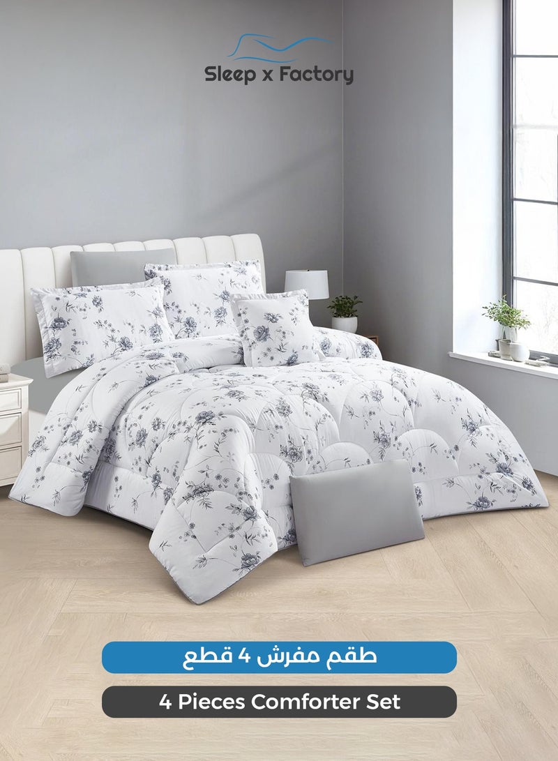 Sleep x Factory 4-Piece Premium Microfiber Comforter Set – Fits Single Beds Size 140×200 cm - Image 1