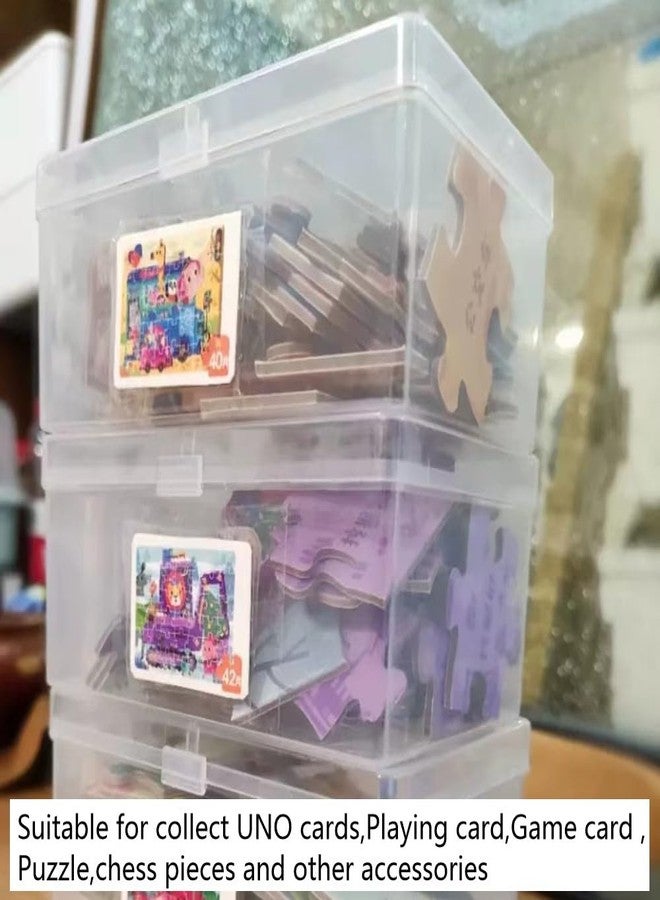 DKAOVH 2PCS Clear Plastic Deck Card Storage Box, Card Boxes,Collectible Trading Card Cases, Plastic Storage Containers Box for Game Card,Puzzle, chess pieces and other accessories - Image 3