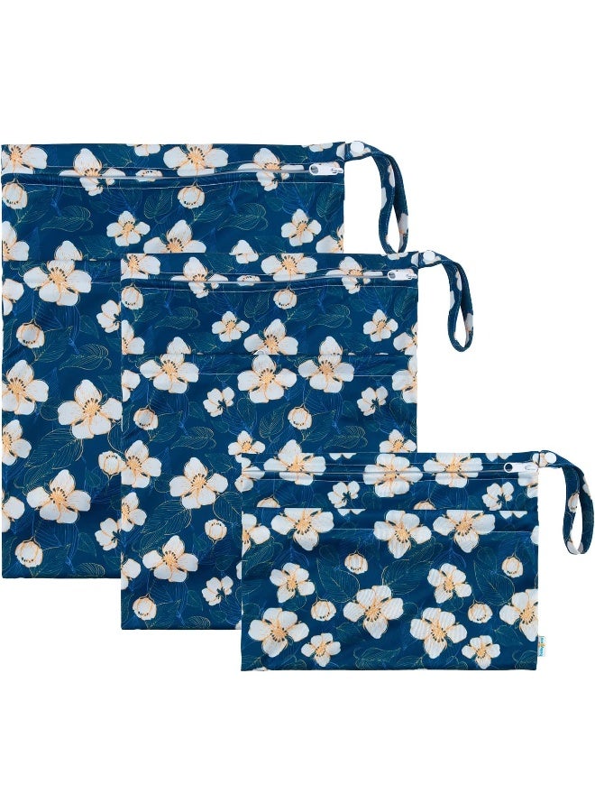 Babygoal Wet Dry Bags for Baby Cloth Diapers, Washable Travel Bags, Beach, Pool, Gym Bag for Swimsuits & Wet Clothes with Two Zippered Pockets 3 Pack(S,M,L), 3SML02 - Image 2