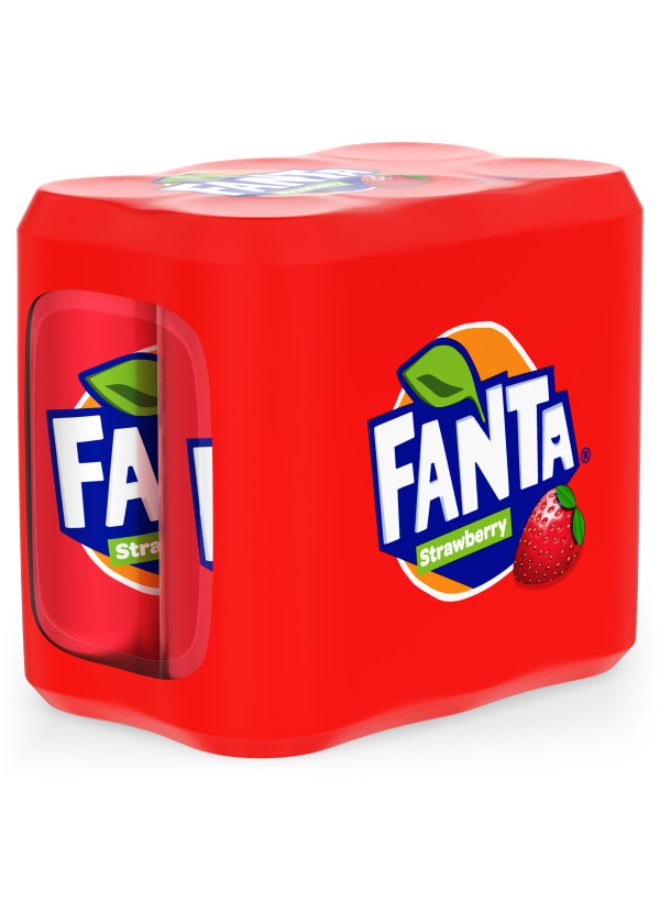 Fanta Strawberry Carbonated Soft Drink Cans 6 x 320ml - Image 1