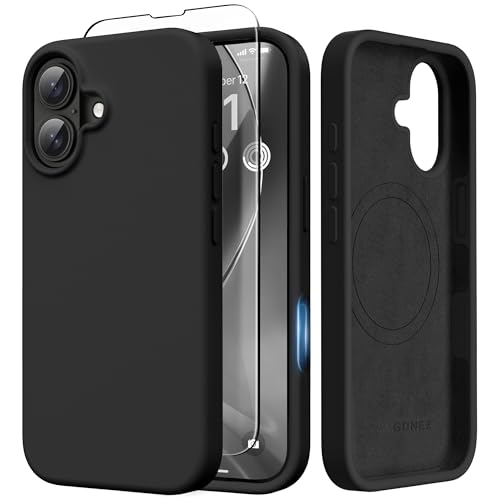 GONEZ Magnetic for iPhone 17 Case Compatible with MagSafe AntiScratch Microfiber Lining Screen Protector Silicone Camera Control Shockproof Slim Phone Cover 63 inch Black - Image 1