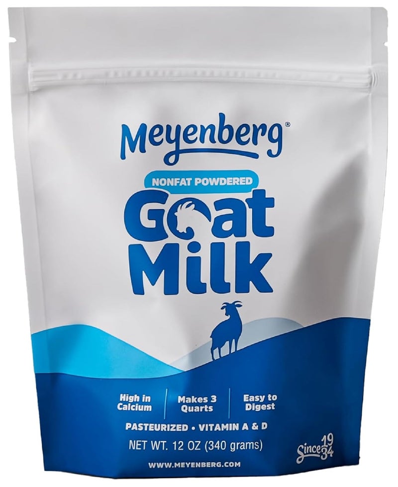 Meyenberg Nonfat Powdered Goat Milk, 12oz pouch, Kosher, Gluten Free, Vitamins A & D, 1pk - Image 1