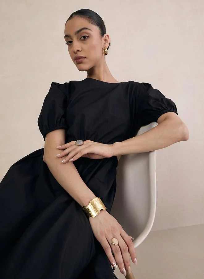 FEMELLA Cutout Puff Sleeve Dress