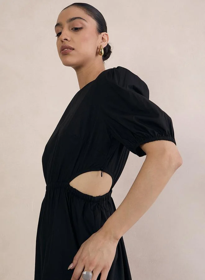 FEMELLA Cutout Puff Sleeve Dress