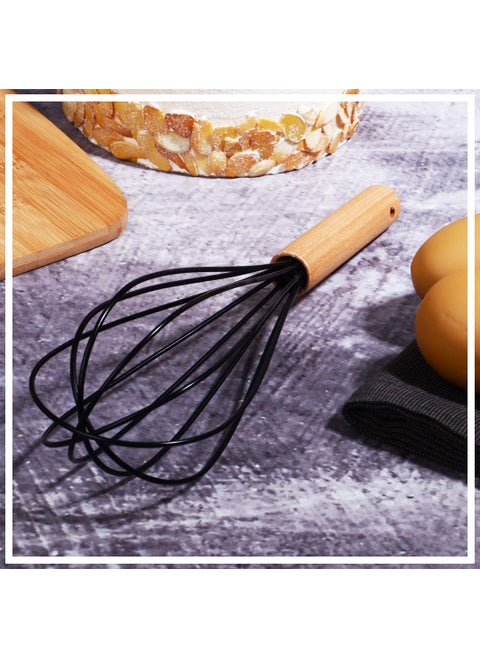 Hazar Pazar Bamboo Silicone Whisk Black